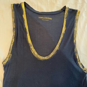 Zadig&Voltaire navy and gold tank